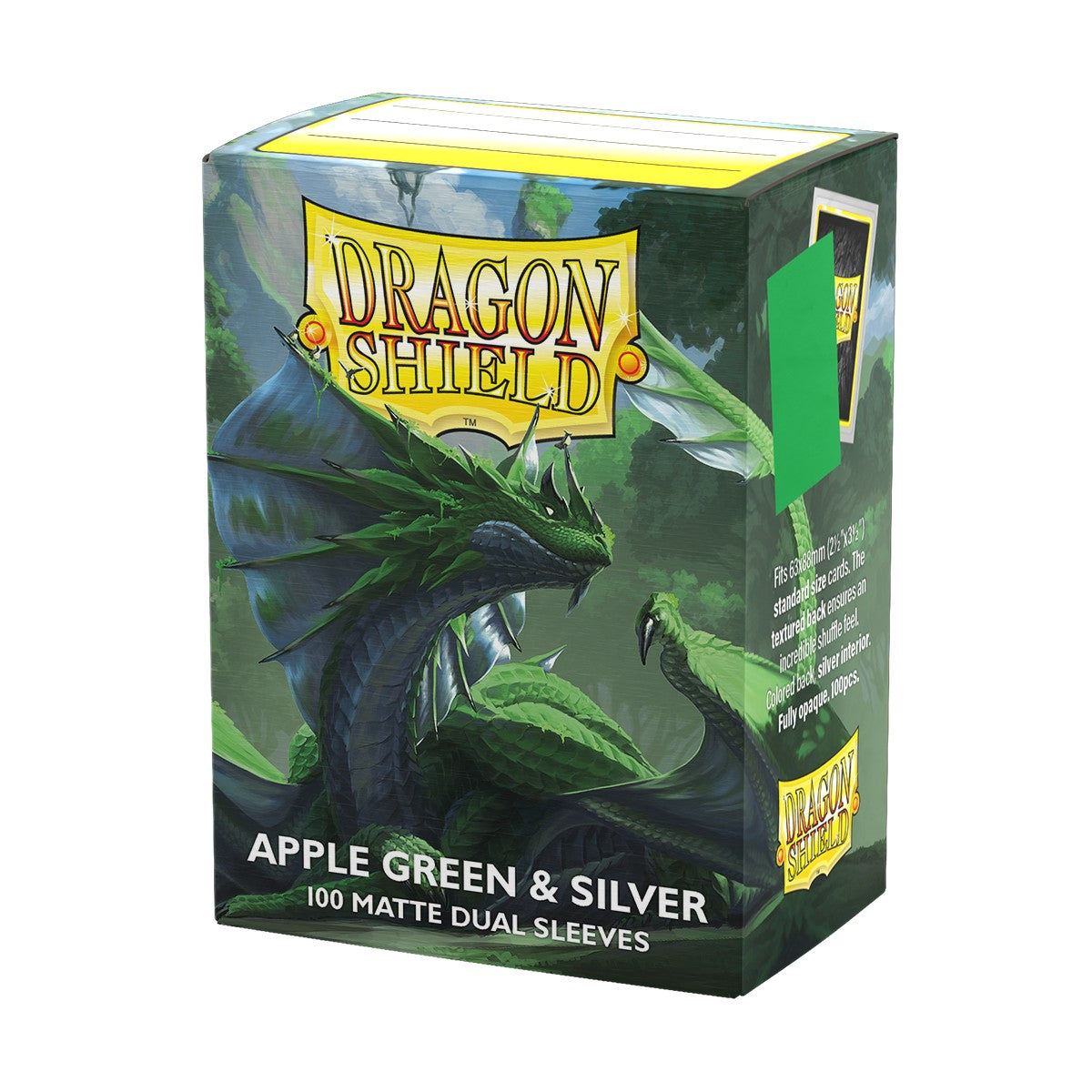 Dragon Shield Sleeves: Standard Matte Dual - Apple Green / Silver 100CT