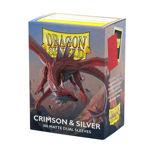 Dragon Shield Sleeves: Standard Matte Dual - Crimson / Silver 100CT