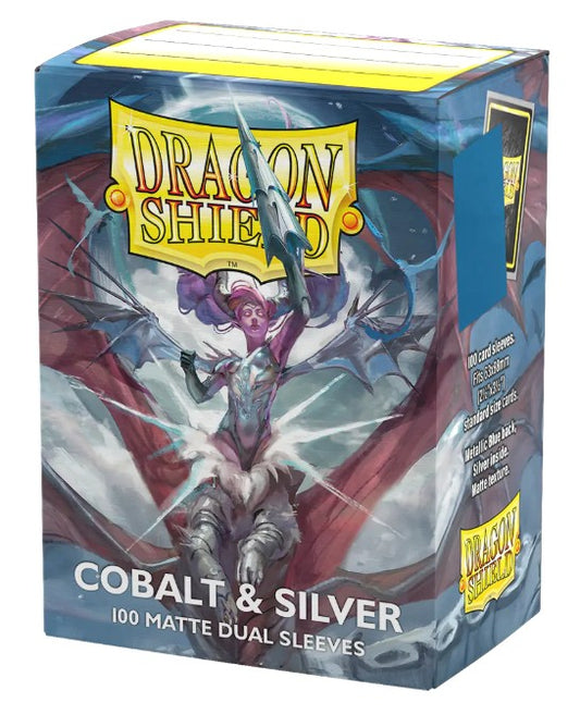 Dragon Shield Sleeves: Standard Matte Dual 25th Anniversary - Blue / Silver 100CT